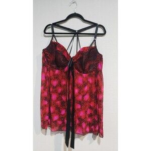 Secret Treasures Nightie Women 3X Multicolor Babydoll Lace Detail Chemise